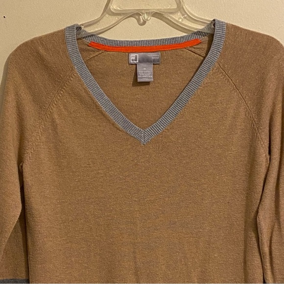 JCP Penny Women's Sweater Size M Colorblock Cardigan V-Neck Cashmere Blend - Picture 5 of 9